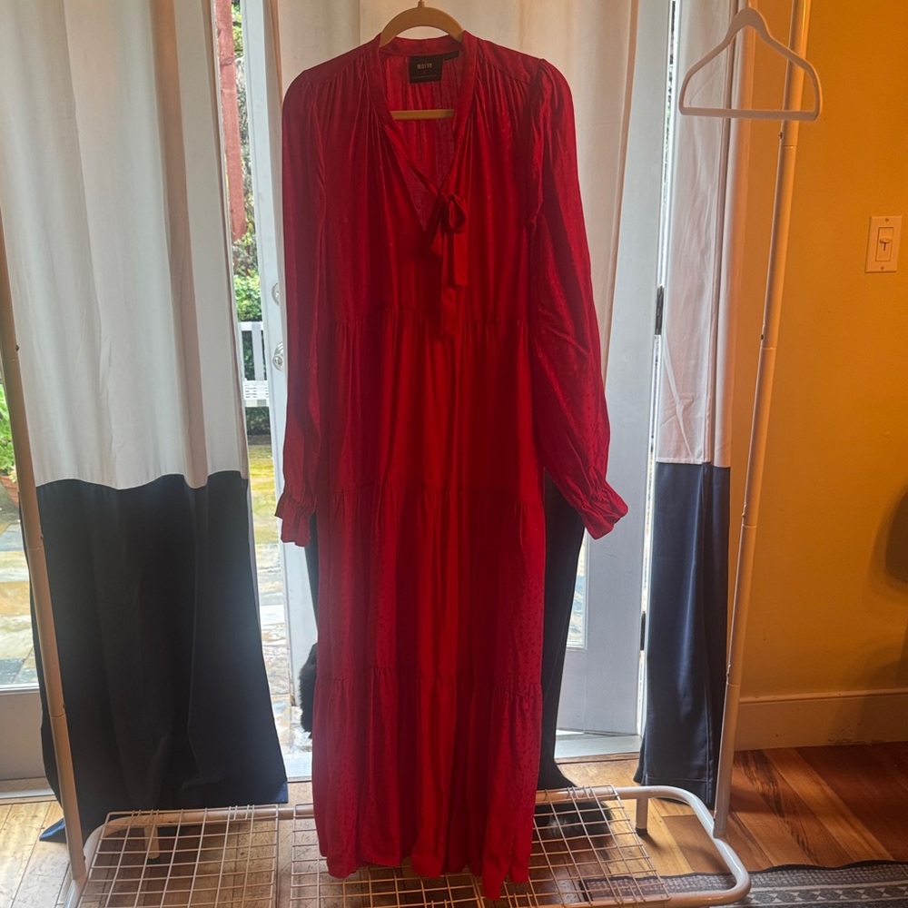 Anthropologie Maeve Vibrant Red Dress